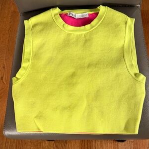 Zara Neon Yellow Crop Top